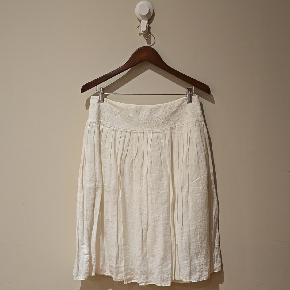 Ralph Lauren Cream A-Line Knee-Length Skirt